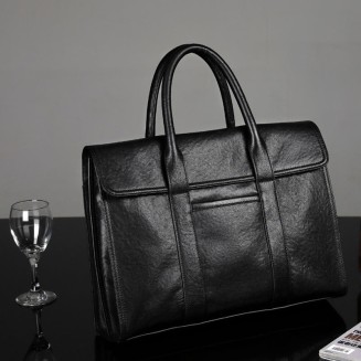 High quality soft leather business briefcase