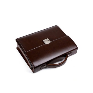 New combination lock leather business briefcase