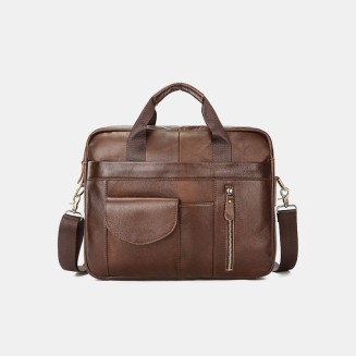 Luxurious waterproof leather business briefcase