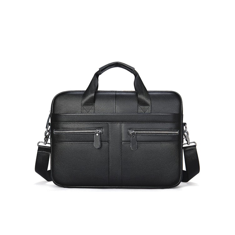 Vintage wear-resistant soft leather business briefcase
