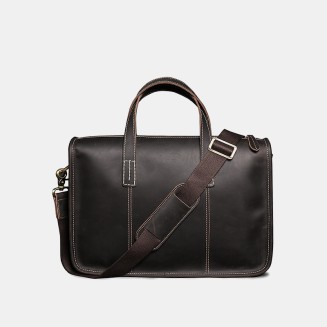 Classic hard shell leather business briefcase