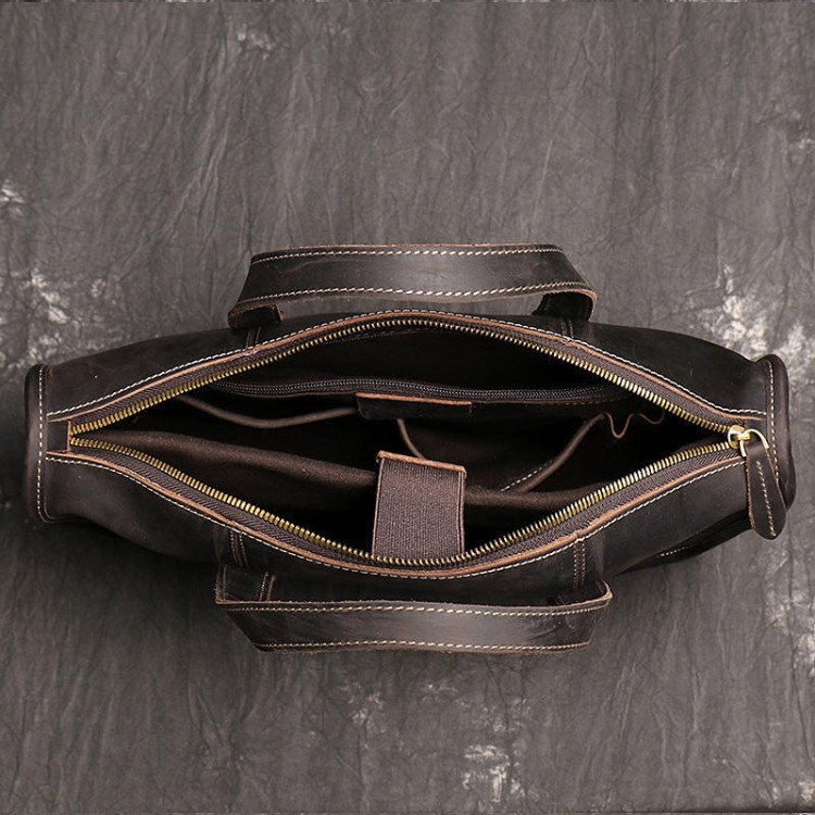 Classic hard shell leather business briefcase