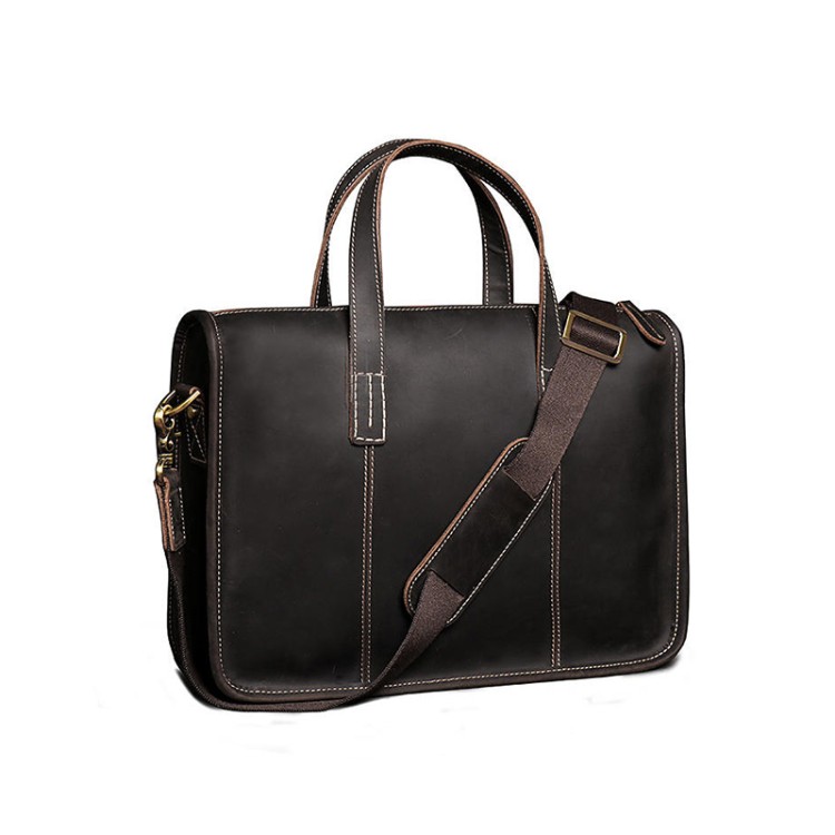 Classic hard shell leather business briefcase