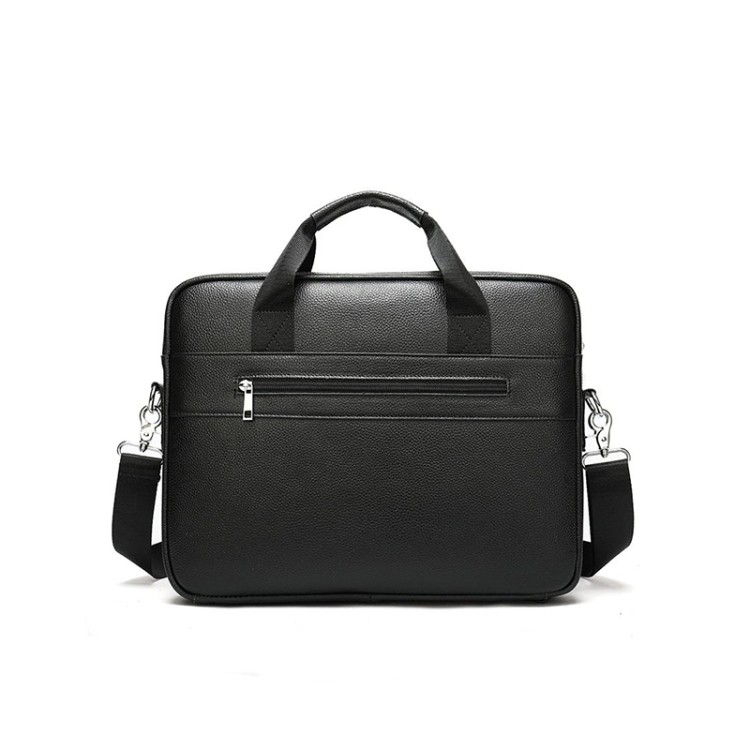 Classic black leather business briefcase