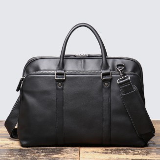 Lightweight waterproof leather business briefcase