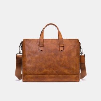 Luxurious soft leather business briefcase