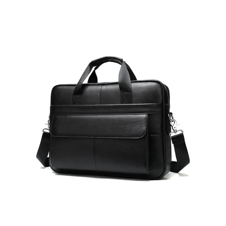 Durable hard shell leather business briefcase