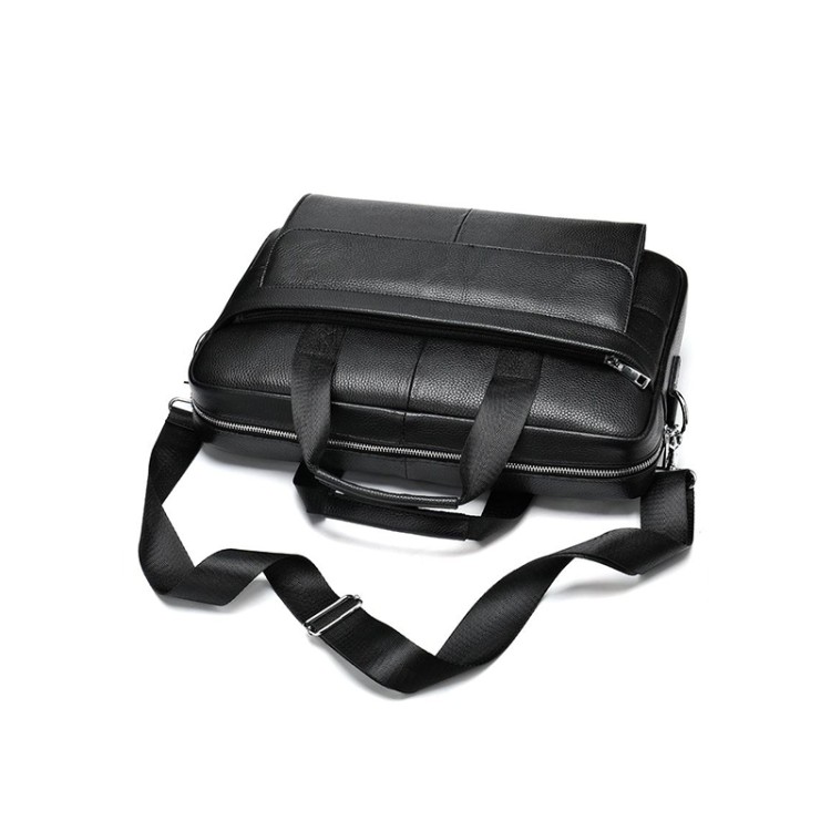 Durable hard shell leather business briefcase