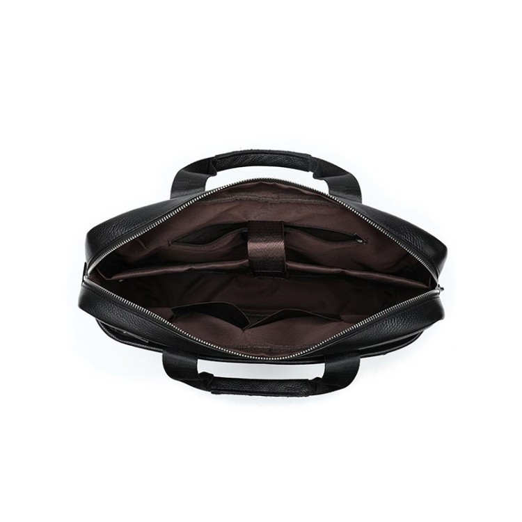 Durable hard shell leather business briefcase