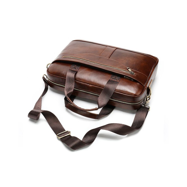 Classic high quality soft leather business briefcase