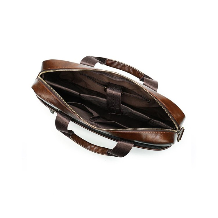 Classic high quality soft leather business briefcase