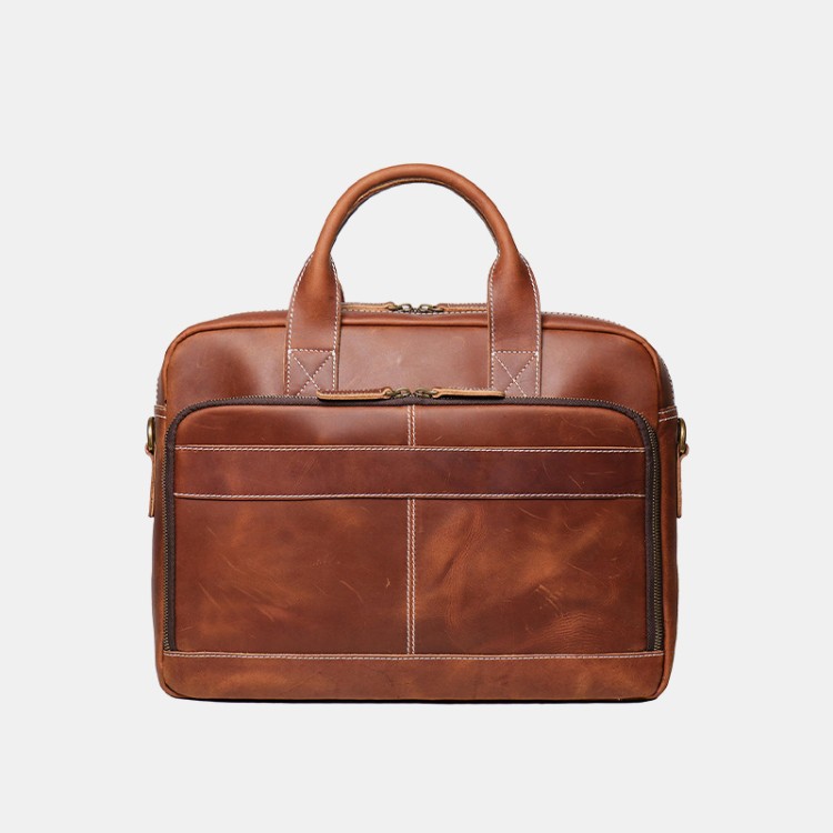 Portable and durable leather business briefcase