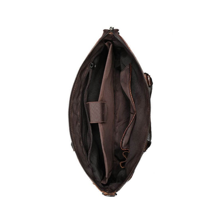 Crocodile textured leather waterproof briefcase
