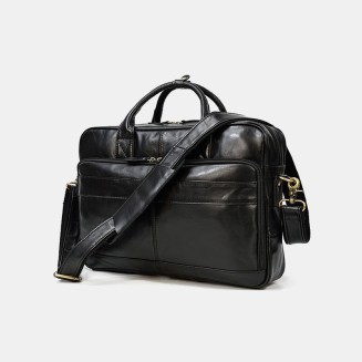 Casual business large capacity leather briefcase