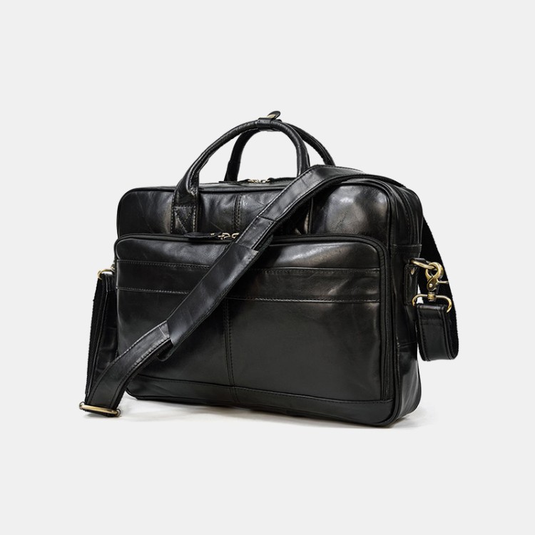 Casual business large capacity leather briefcase