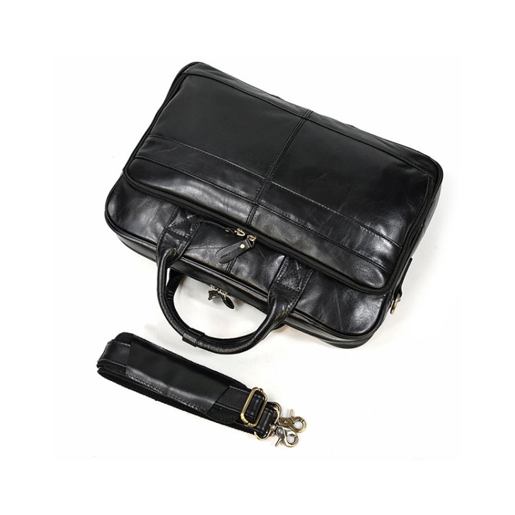 Casual business large capacity leather briefcase