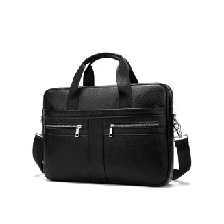 Business glossy vintage leather briefcase