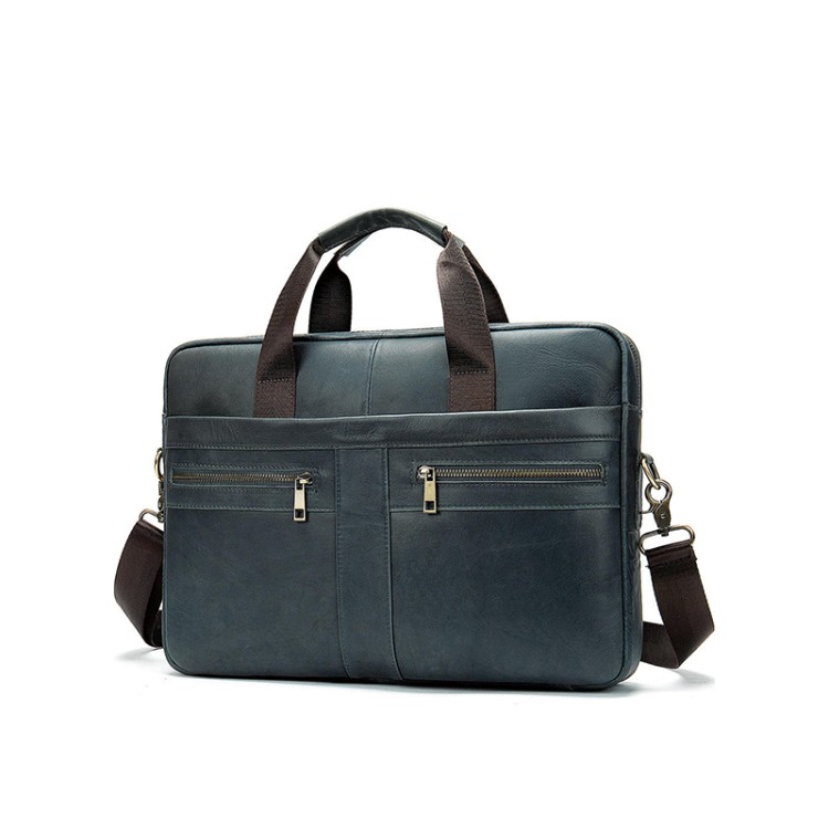 Business glossy vintage leather briefcase
