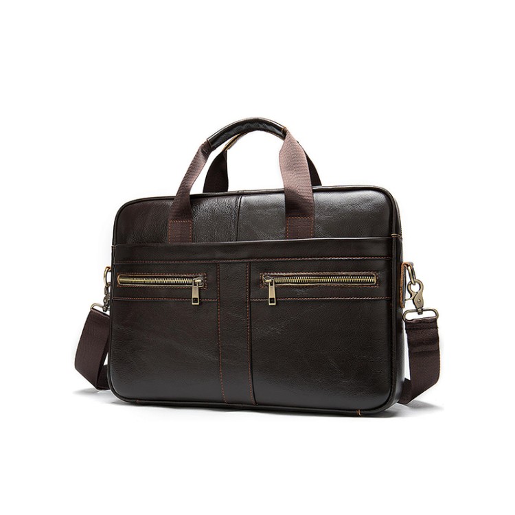 Business glossy vintage leather briefcase