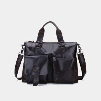 High quality full grain leather business briefcase
