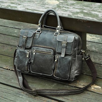 Waterproof and durable leather large capacity briefcase