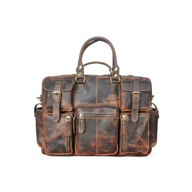 Waterproof and durable leather large capacity briefcase