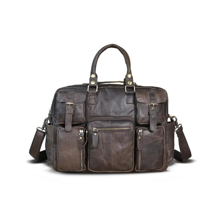 Waterproof and durable leather large capacity briefcase
