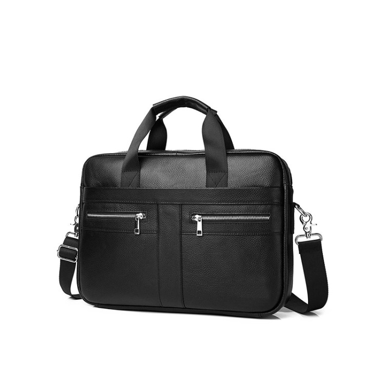 Portable luxury genuine cowhide business briefcase
