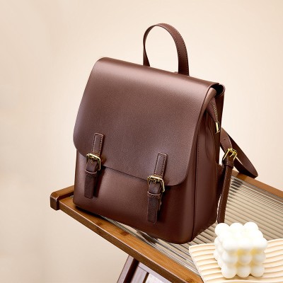 Fashion simple waterproof leather backpack