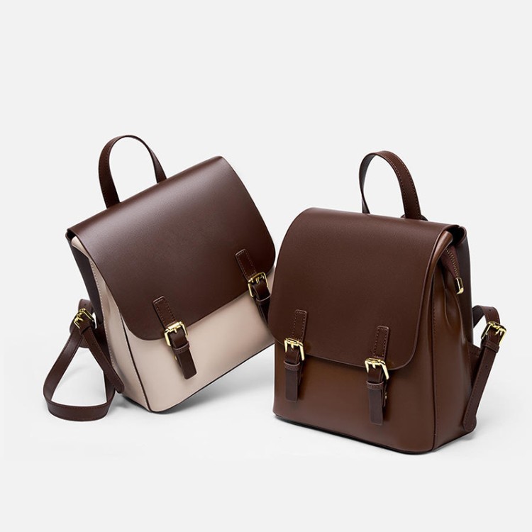 Fashion simple waterproof leather backpack