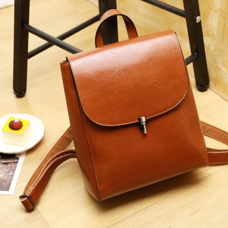 Simple and elegant smooth leather backpack