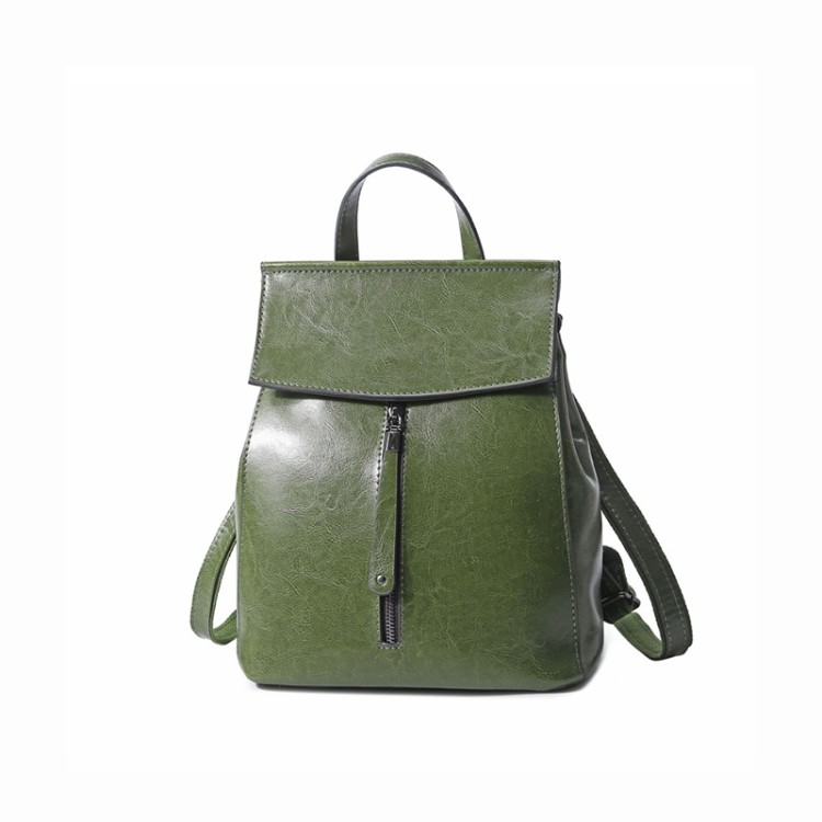 Elegant and comfortable waxed leather backpack