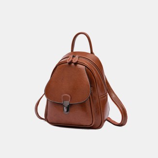 Waterproof vintage waxed leather backpack