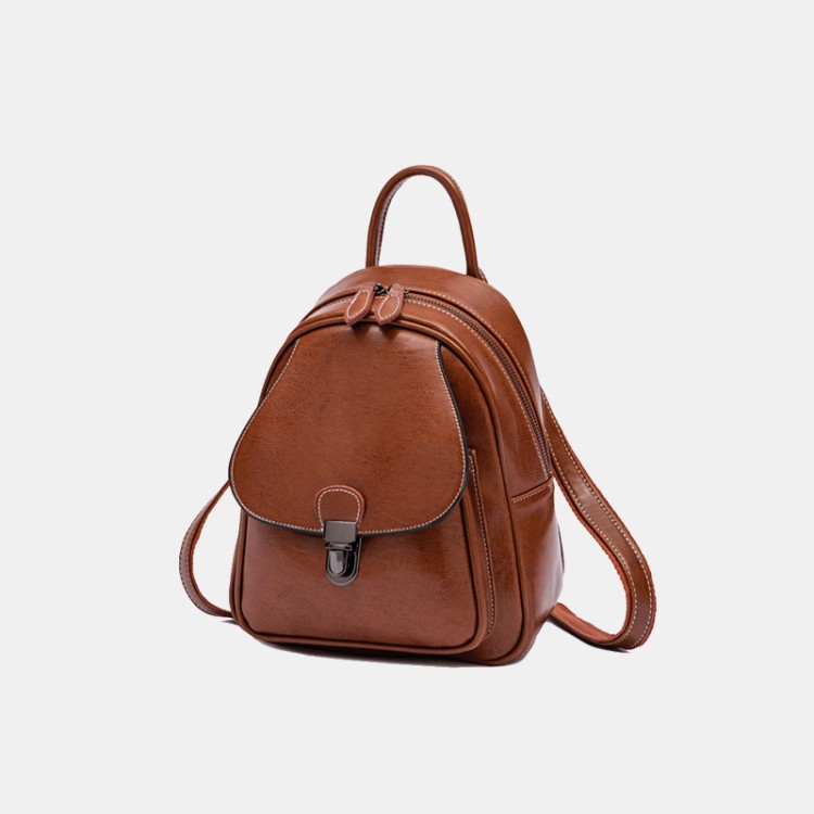 Waterproof vintage waxed leather backpack