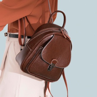 Waterproof vintage waxed leather backpack
