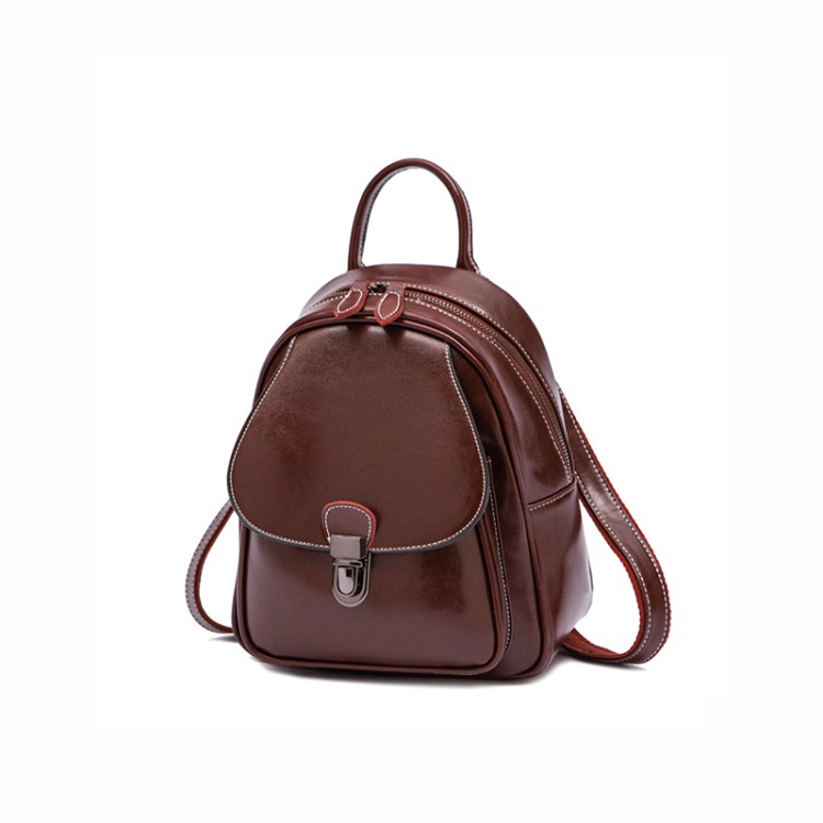 Waterproof vintage waxed leather backpack
