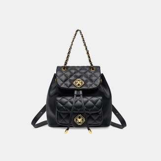 Lightweight luxury checkered leather backpack