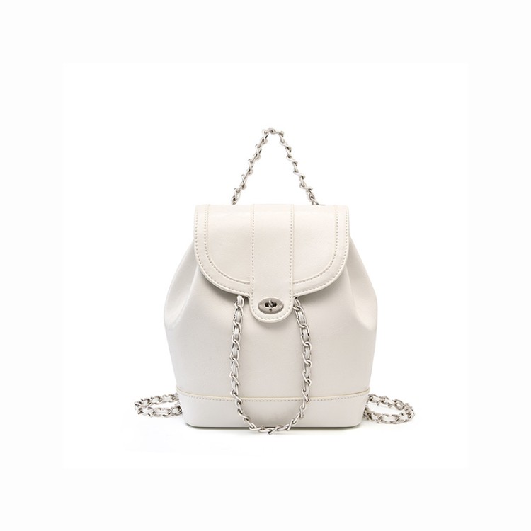 Small mini drawstring bucket flip backpack