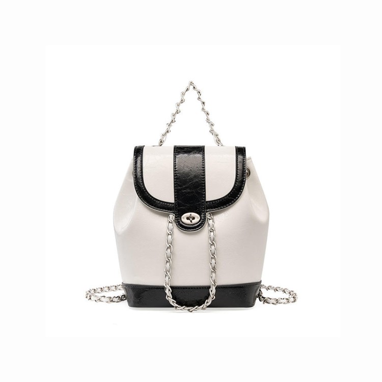 Small mini drawstring bucket flip backpack