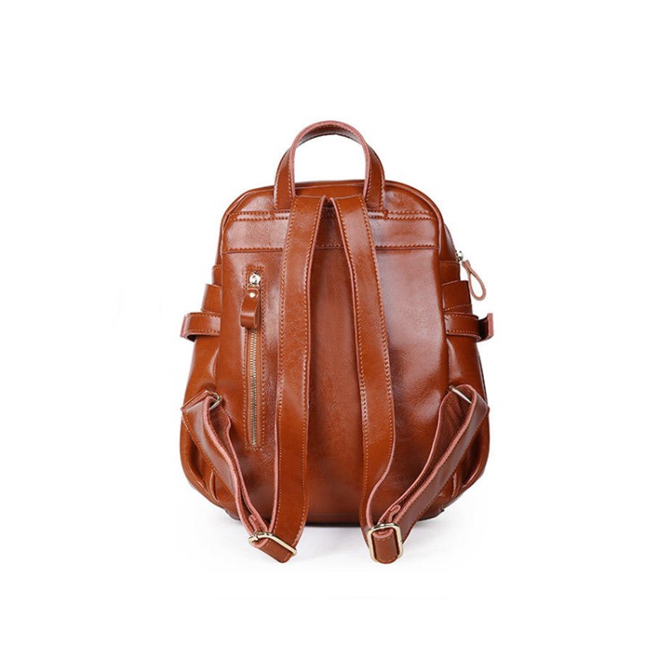 Vintage smooth water-resistant leather backpack