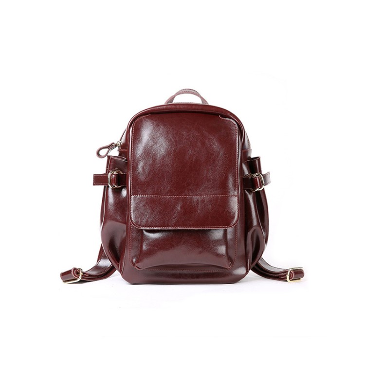 Vintage smooth water-resistant leather backpack