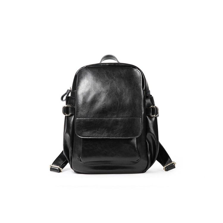 Vintage smooth water-resistant leather backpack