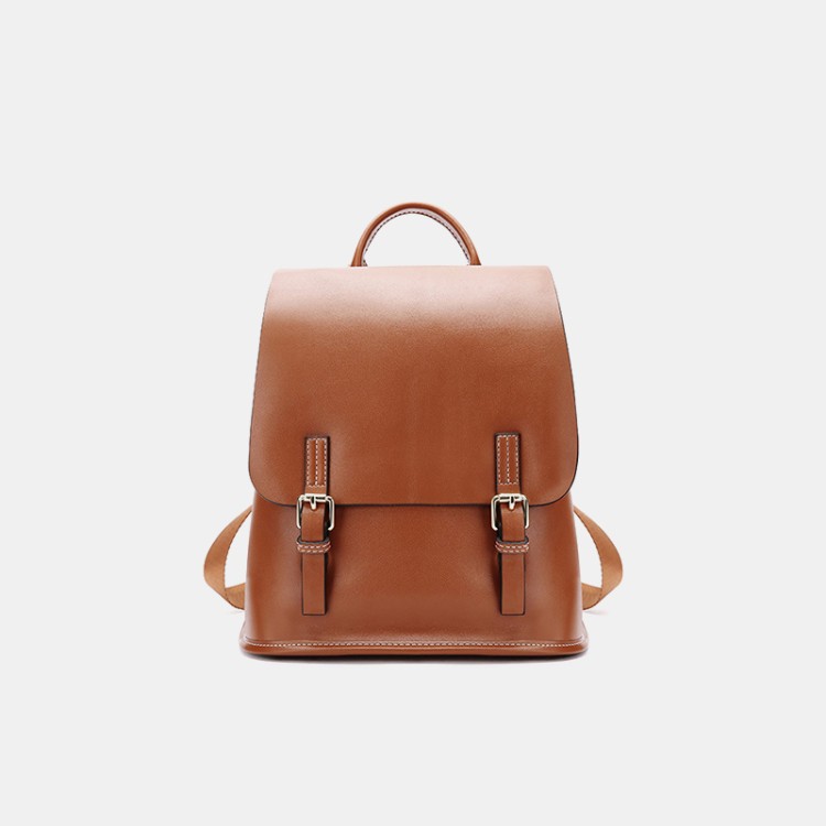 Fashion waterproof oil leather backpack