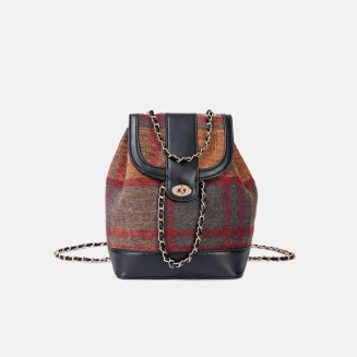 Vintage suede chain flap backpack