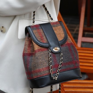 Vintage suede chain flap backpack