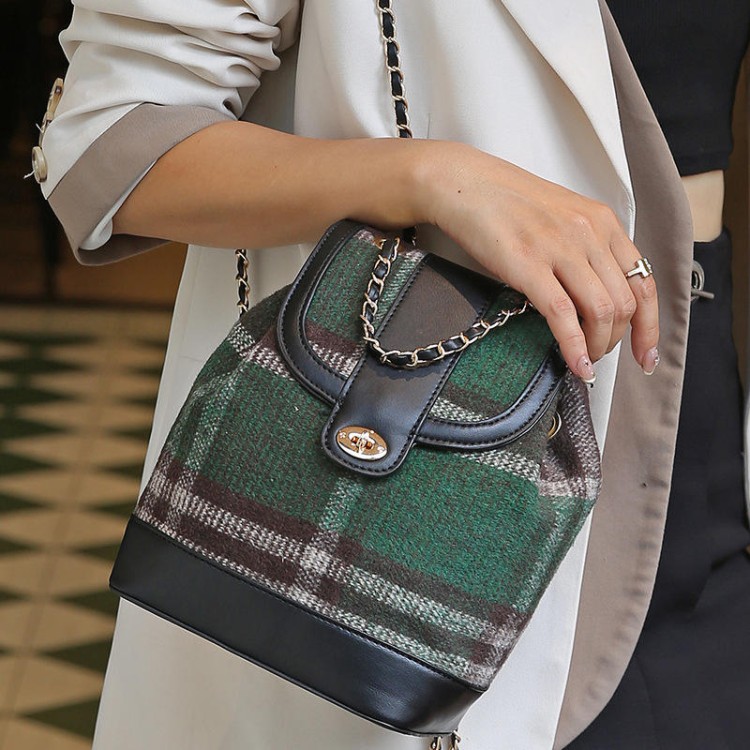 Vintage suede chain flap backpack