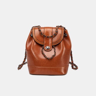 Elegant high-end chain clamshell backpack