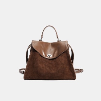Simple and versatile large-capacity leather backpack