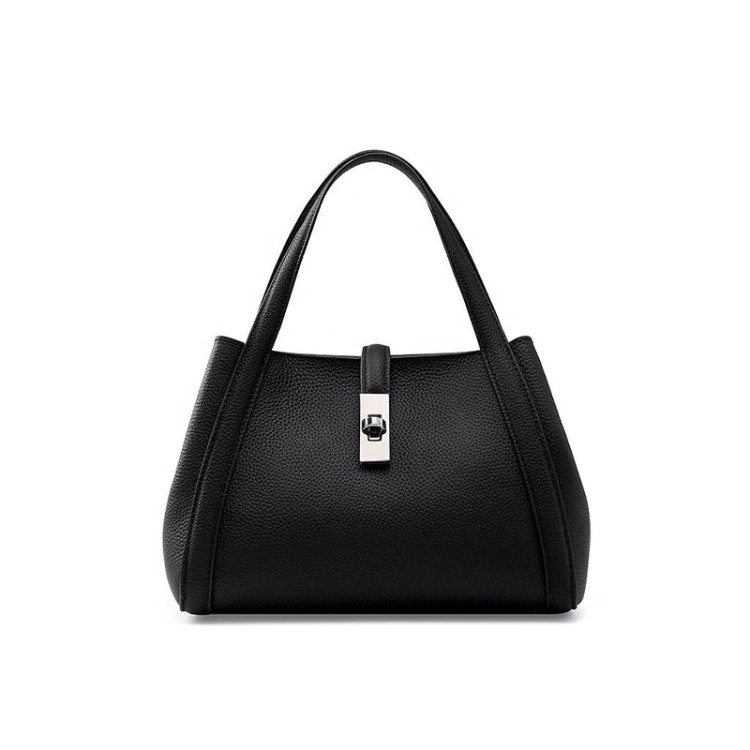 Fashion simple buckle leather handbag