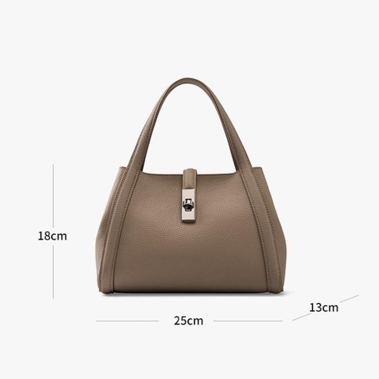 Fashion simple buckle leather handbag